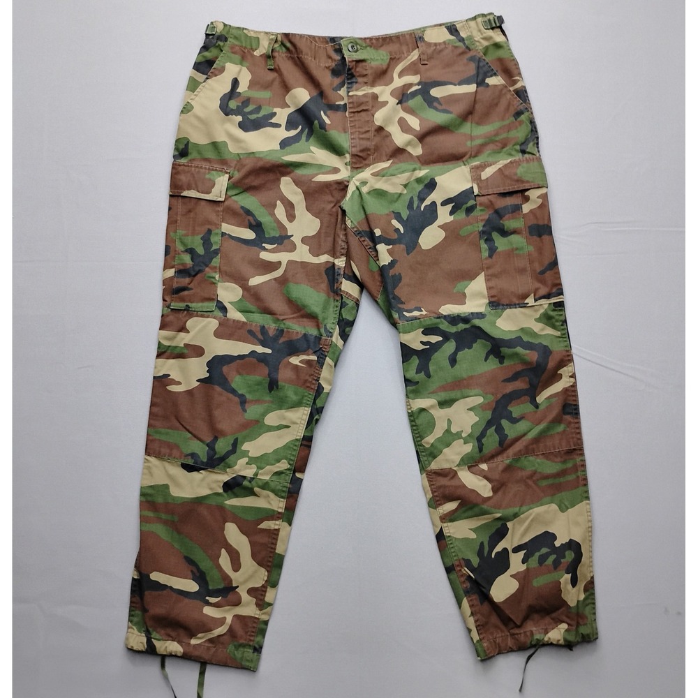 Genuine Gear Woodland Camo Cargo Pants Mens XL Regular 40x31 Ripstop Tactical